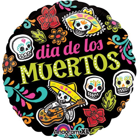 Amazon.com: "Dia De Los Muertos" Skulls Flowers Black Day of the ...