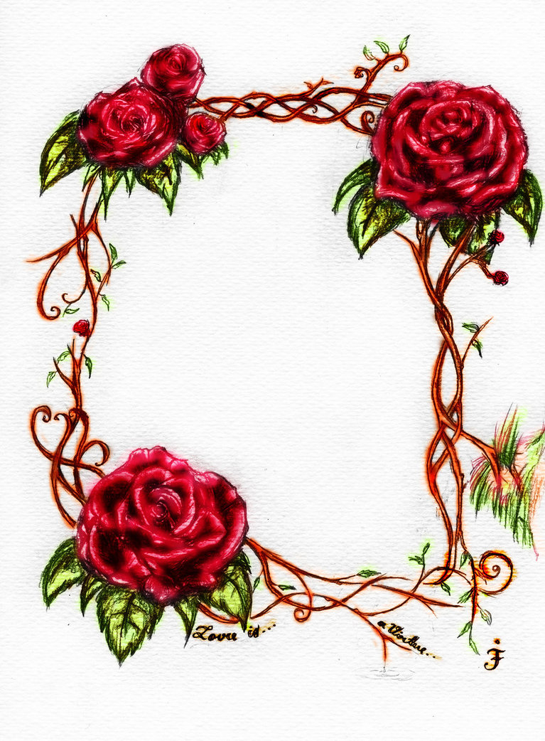 Red rose vine clipart