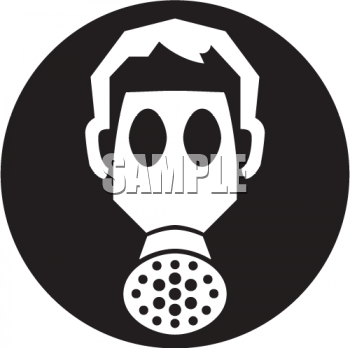 Man with gasmask clipart