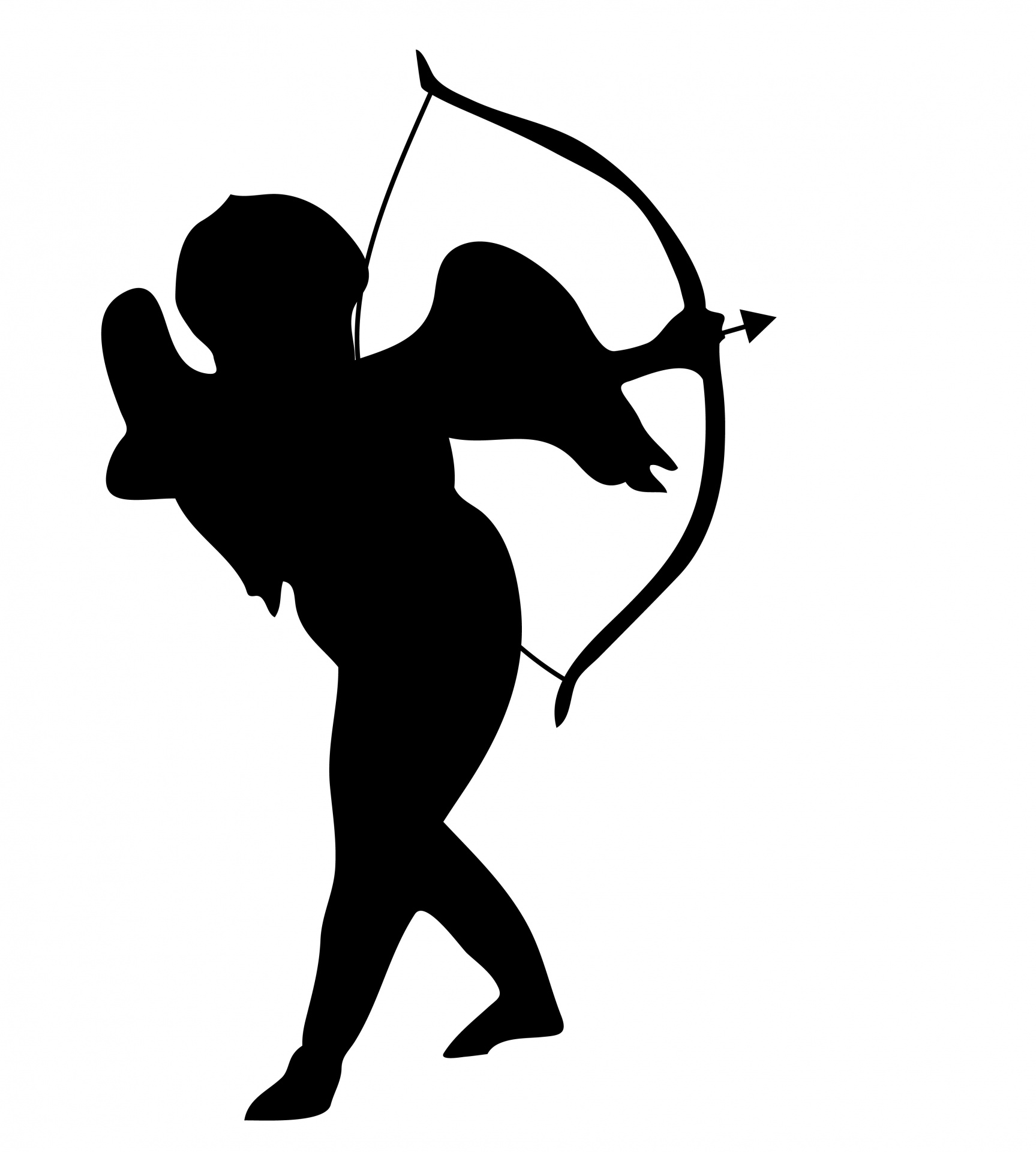 Cupid Silhouette Clipart Free Stock Photo - Public Domain Pictures