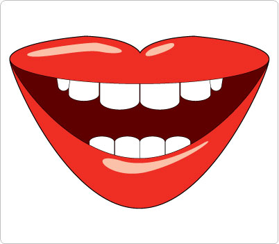 Open Mouth Black And White Clipart