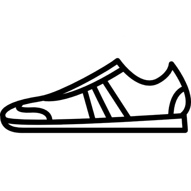 Sportive shoe outline from side view Icons | Free Download