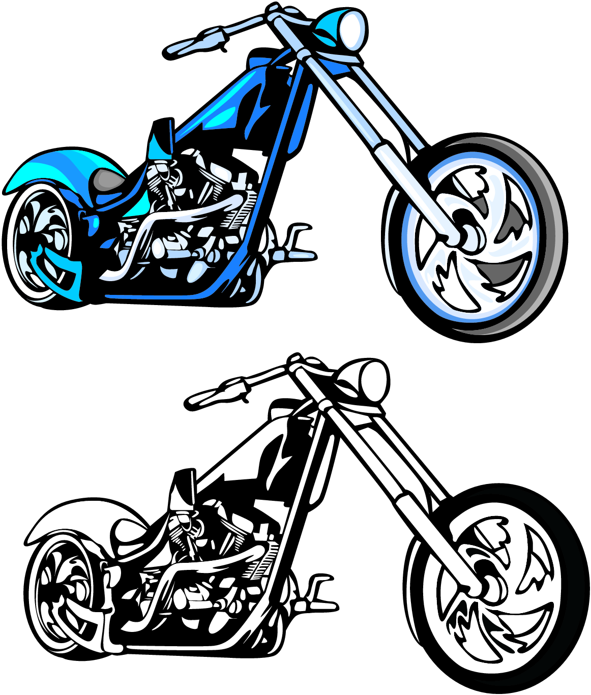Motorcycle Line Drawing Clipart - Free to use Clip Art Resource