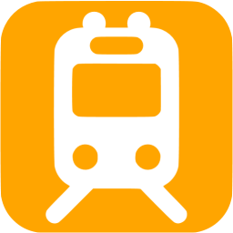 Orange railway station icon - Free orange train icons