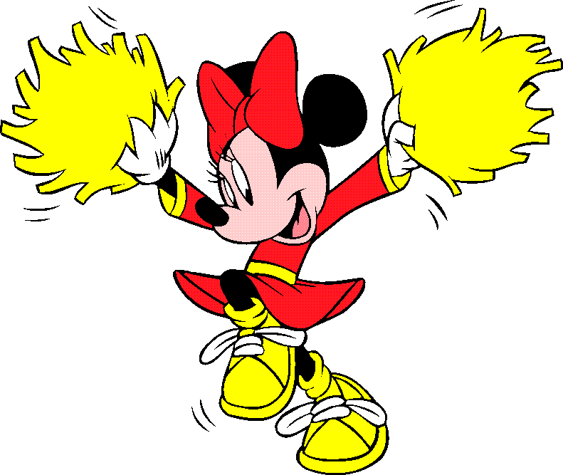 Minnie Mouse cute hot cheerleader clipart: click for a larger version of this free sports. Minnie Mouse Cute Cheerleader Cheering and Dancing with Pom Poms