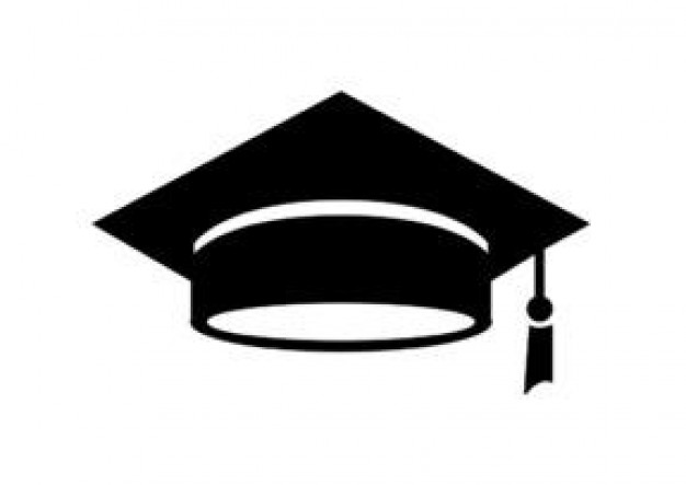 graduation hat in solid black