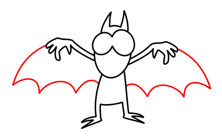 How to draw cartoon bats