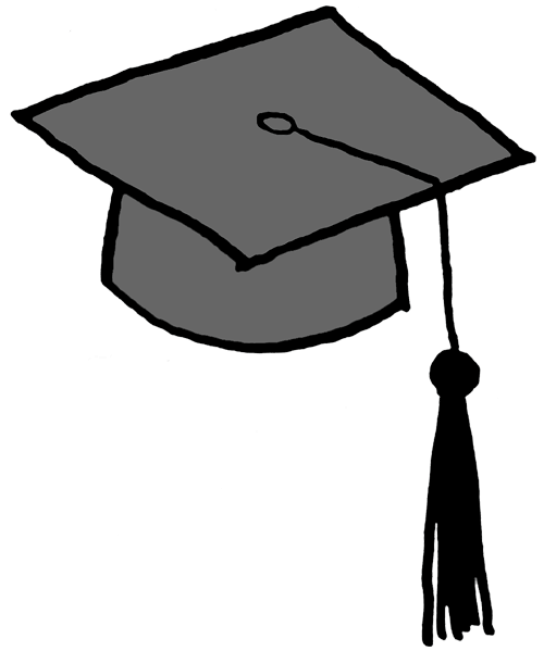 free graduation cap clipart black and white - photo #24