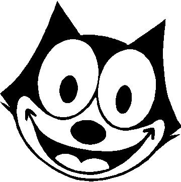 Felix The Cat Head Sticker Comics Cartoons Funbumperstickers Com