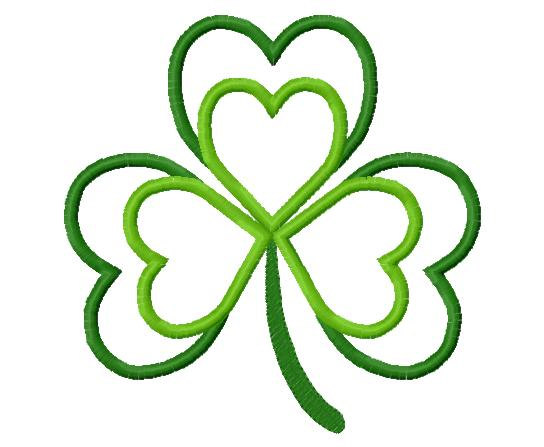 St. patty's day heart shamrock embroidery by BowsAndClothesDesign
