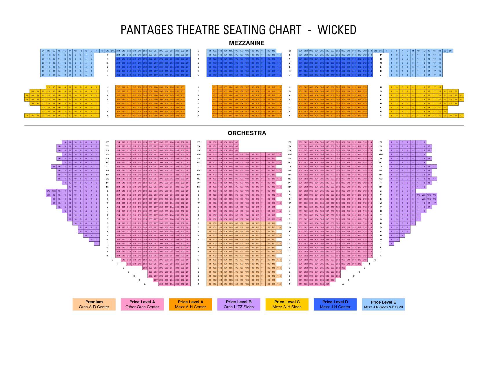 Seating Chart For Pantages Theatre Hollywood Ca