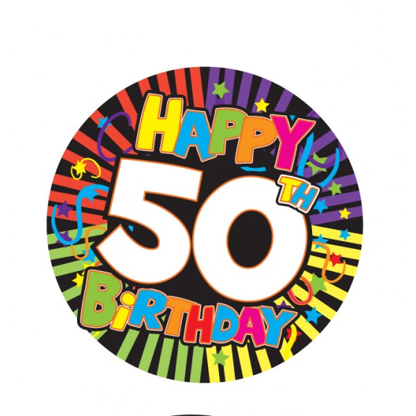 Happy 50th Birthday 3 Inch Button