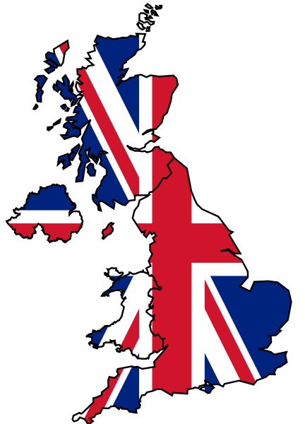 Map of Great Britain with The Union Jack ~ Vyara's Blog
