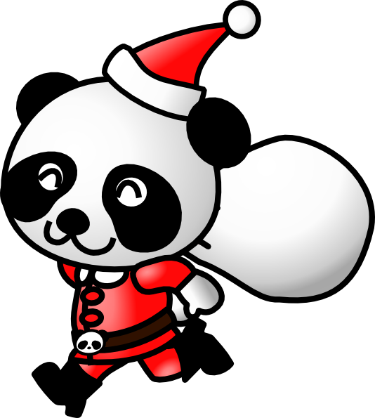 Santa Panda 2 clip art - vector clip art online, royalty free ...