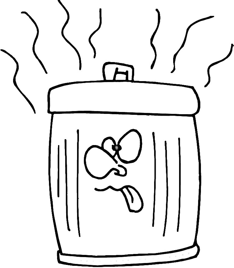 Trash Can Coloring Online | Super Coloring