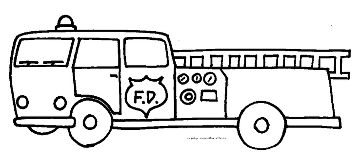 fire truck clipart black and white - photo #49
