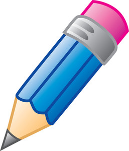 Pencil Clipart Image - A Blue Pencil With a Pink Tip