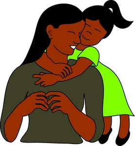 Mother And Daughter Hugging Clipart