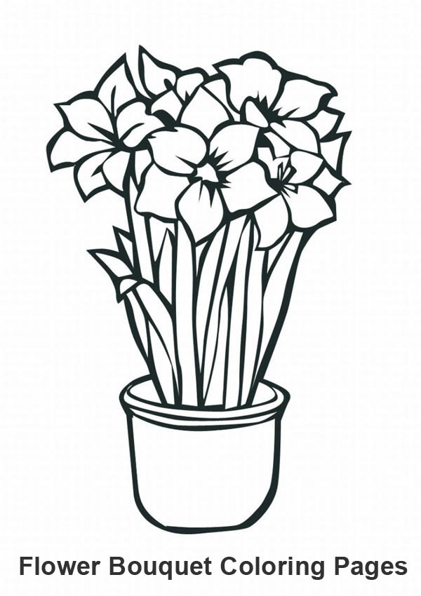 Growing Flower for Flower Bouquet Coloring Page | Color Luna