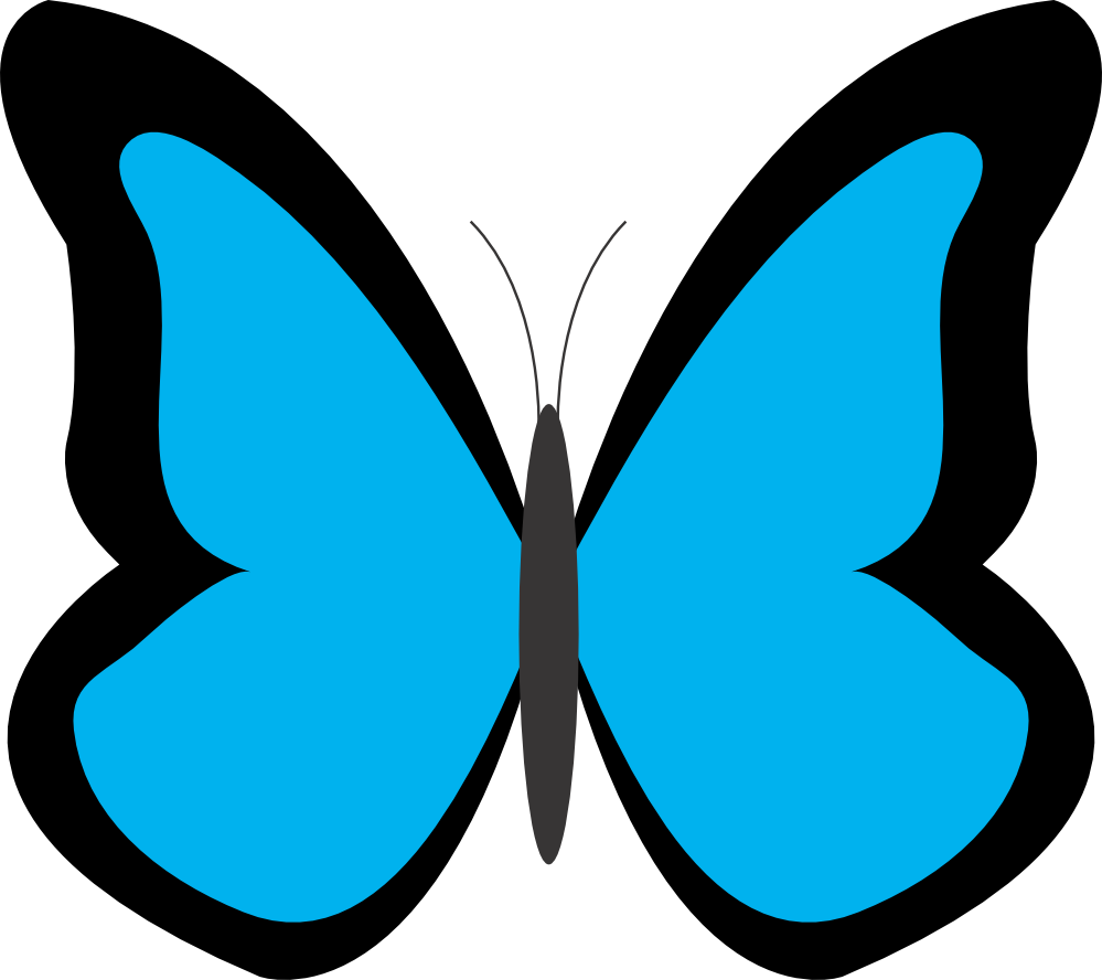 Light blue butterfly clipart
