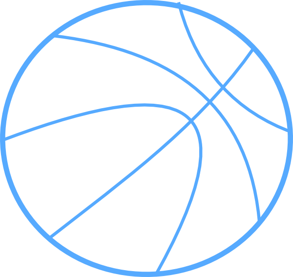Blue Basketball Outline Clip Art - vector clip art ...