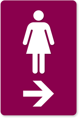 Women And Right Arrow Symbol Restroom Directional Sign, SKU - SE ...