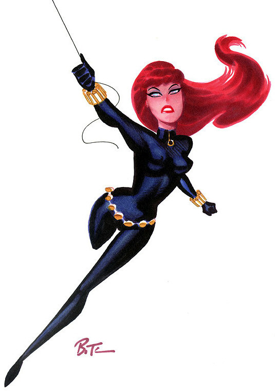 Fashion and Action: The Black Widow - Bruce Timm Art Gallery