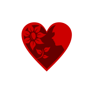 Heart Clipart - White Heart Flowers and a Girl with Black ...