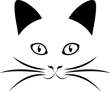 Cat Face Outline Decal - TenStickers