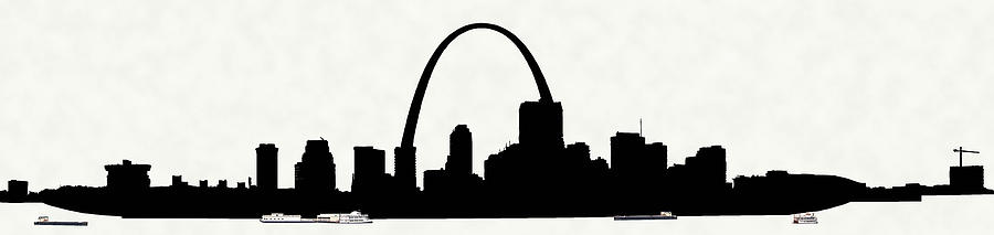 St Louis Silhouette With Boats Photograph by C H Apperson