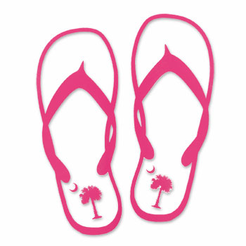 Palmetto Flip Flop Outline Decal - Pink