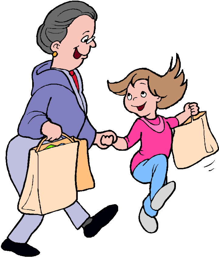 Helping grandparents clipart