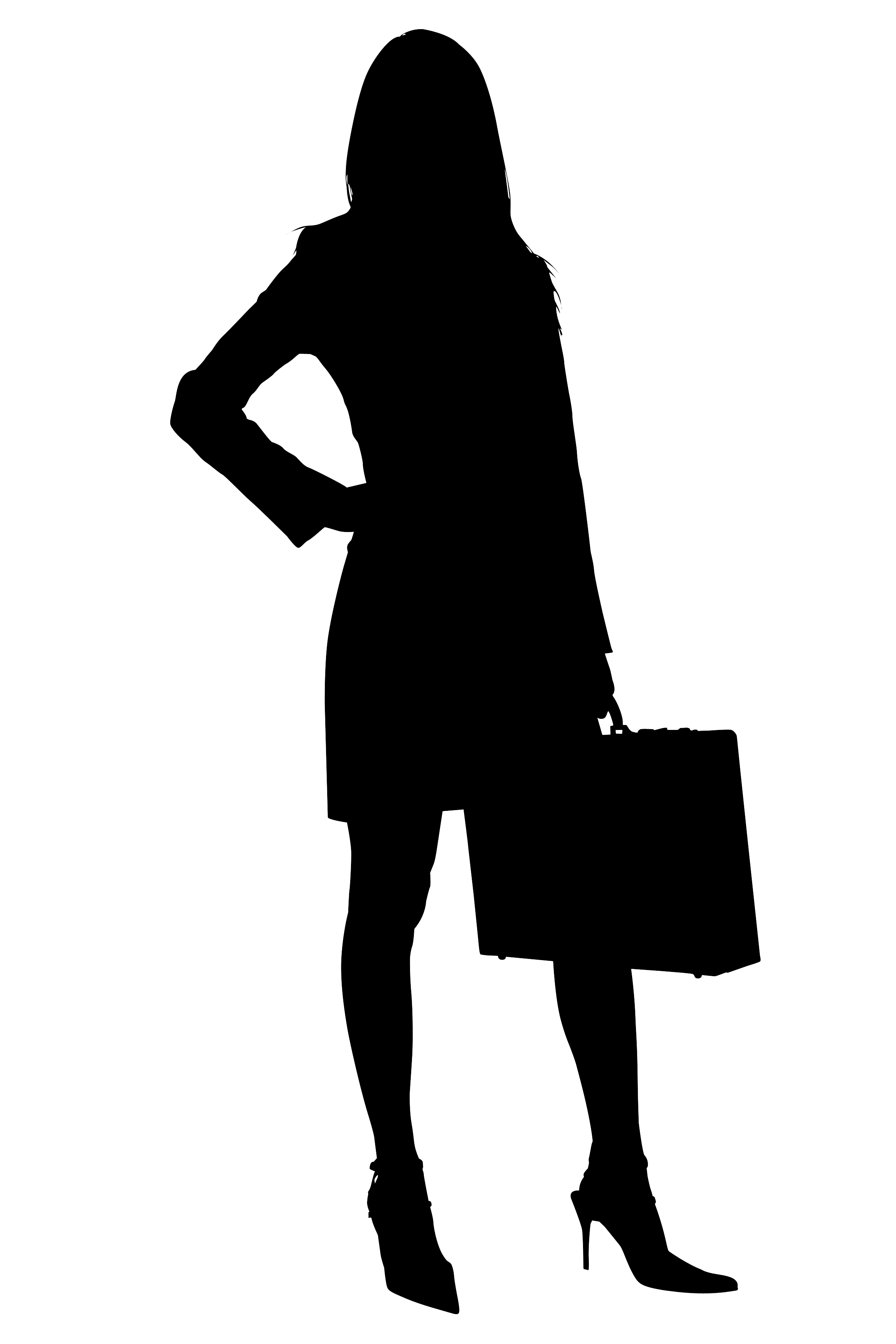 Strong woman with silhouette clipart