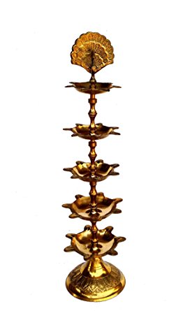 Amazon.com: Rastogi Handicrafts Pure Brass Diya (Puja Lamp) Hindu ...