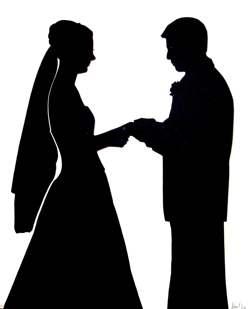 free wedding couple silhouette clip art - photo #10