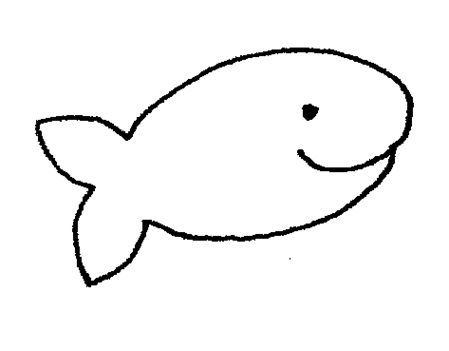 Free cute black and white fish clipart