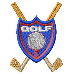 Internet Stitch Free Embroidery Design: Golf Crest 2.56 inches H x ...