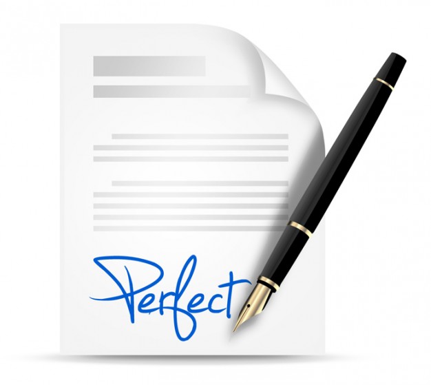 Blue signature with elegant pen PSD file | Free Download