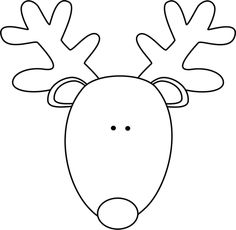 Rudolph head outline clipart