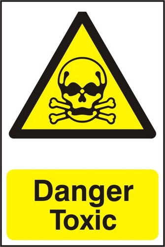 4413 - 400 x 300mm Rigid Plastic Toxic Warning Sign : Warning ...