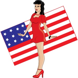 Up Girl Clipart Image - Patriotic Up Girl With an American ...