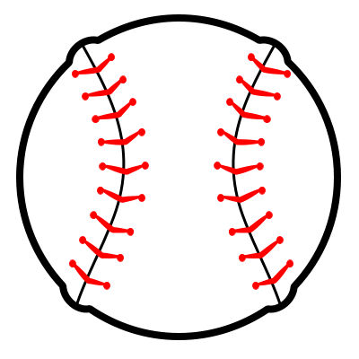 Drawing a cartoon baseball