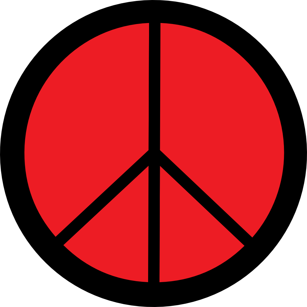 Retro Groovy Peace Symbol Sign Cnd Logo Pigment Red xochi.info ...