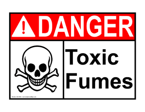 Gases: Toxic Fumes sign #ADE-9508 - Safety Signs Labels-