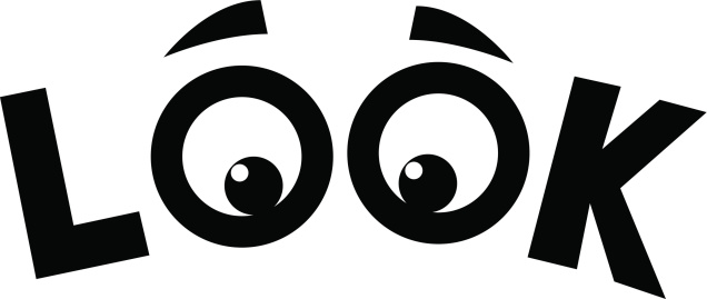 Look with eyes clipart