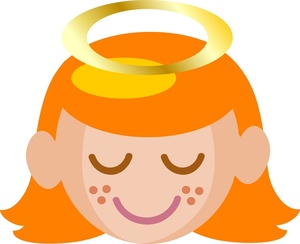 Angel clipart image an angelic girl with red hair and a halo image ...