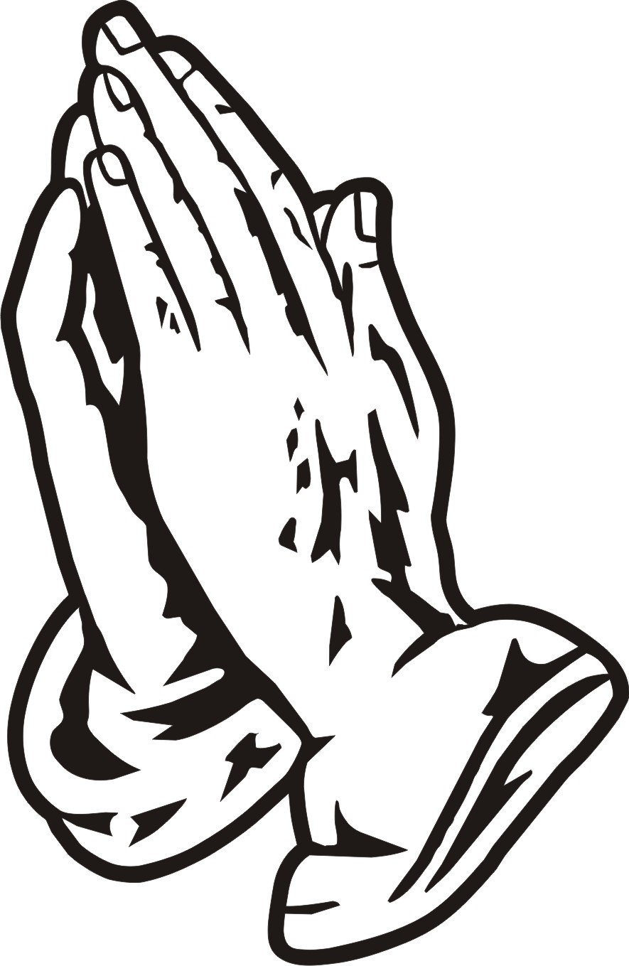 Cross And Praying Hands Clipart Black And White ...