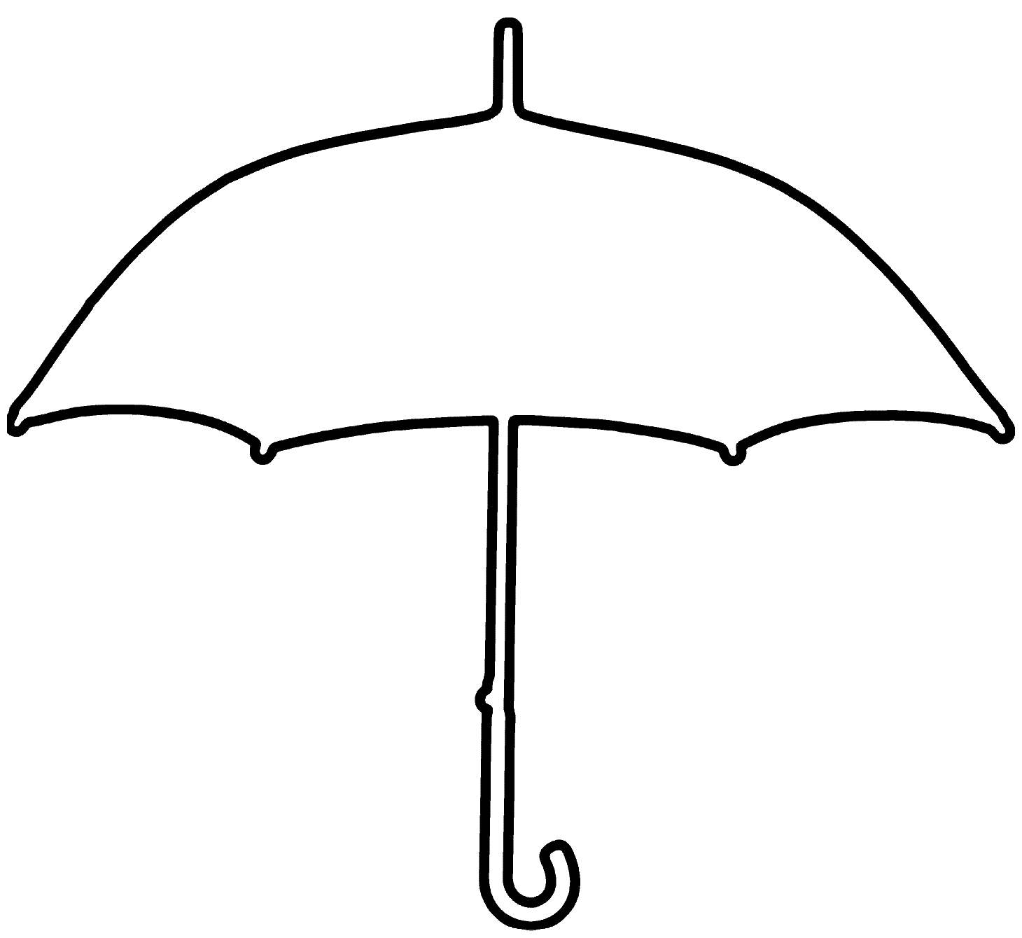 Umbrella Outline Black And White Template | Mewarnai