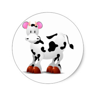 Cow Character Stickers | Zazzle