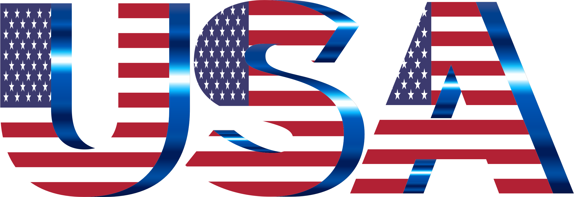 Clipart - USA Flag Typography No Filters No Background